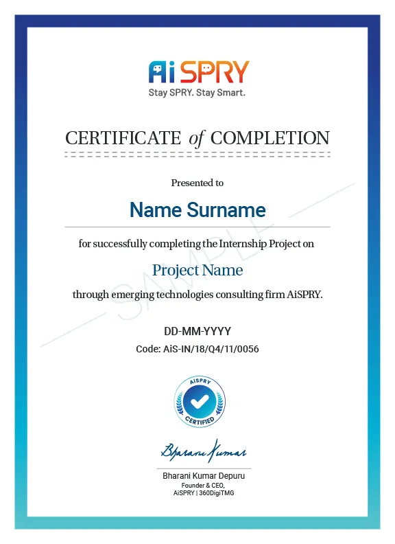 Project completion certificate