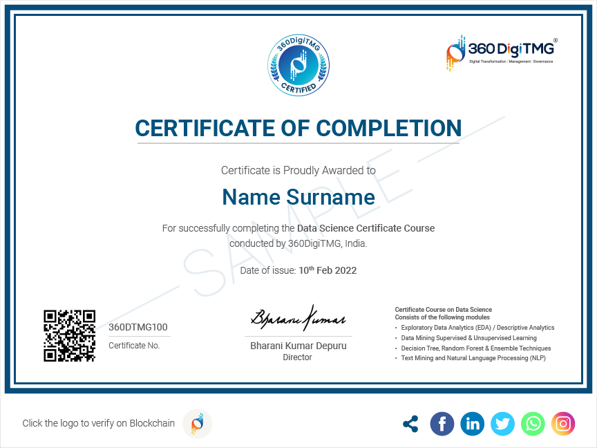 practical data scientist online course certification - 360digitmg