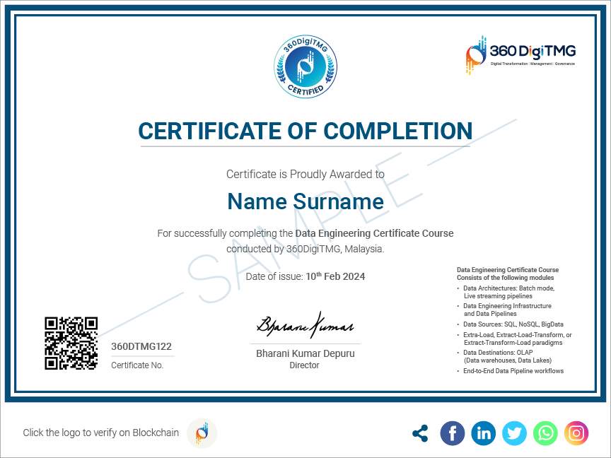Data Engineering certification in Singapore - 360digitmg