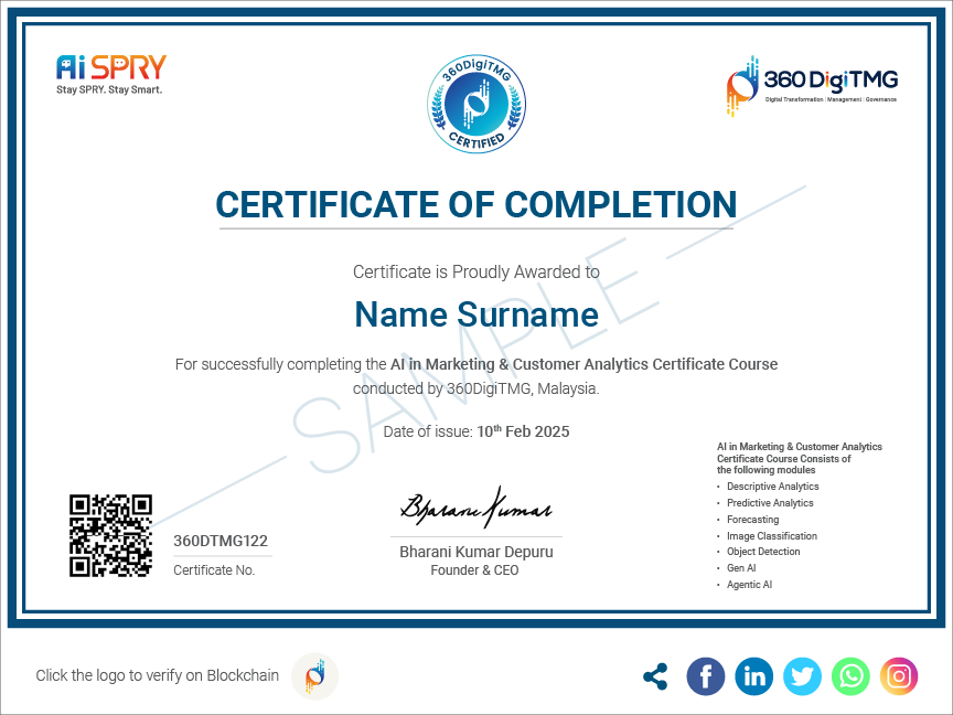 marketing analytics certificate course - 360digitmg